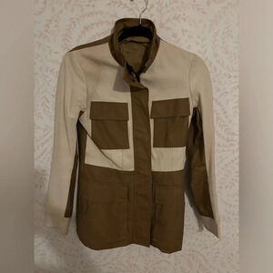 sale! EUC Women's Theory Lamb Leather Belted Trench Coat Jacket Size small White